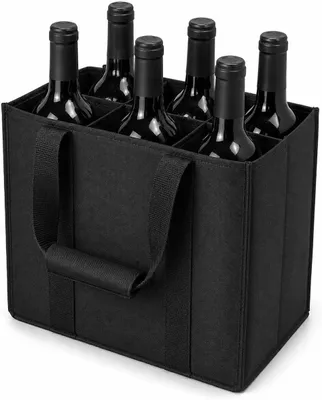 Immagine prodotto di Borsa per bottiglie con 6 scomparti, dimensioni 27 x 27 x 18 cm, realizzata in materiale resistente, ideale per la conservazione