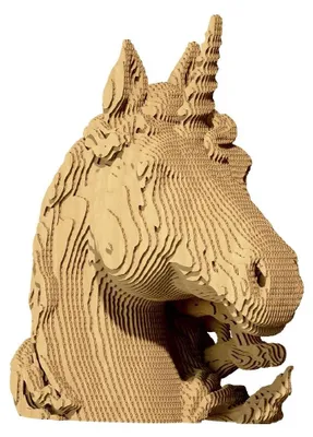 Image de Jeu de construction en carton en forme de licorne en 3D