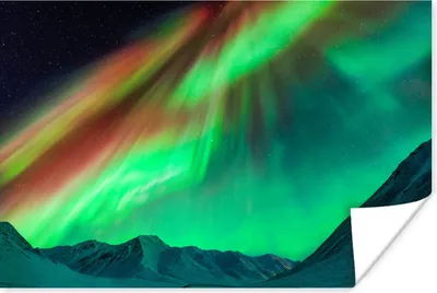 Produktbild von MuchoWow® Poster Nordlichter - Alaska - Orange - Grün 30x20 cm - Plakate - Print