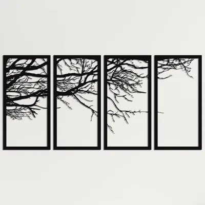 Produktbild von Etgdecor 3Pcs Schwarz Elemente Blume des Lebens Design Metall Wanddekoration Metall Wandkunst 30H x 30W x 2D cm 12'' H x 12'' B x 1'' D