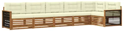 Produktbild von vidaXL Outdoor-Sofagarnitur 6 stk. Natur und Creme