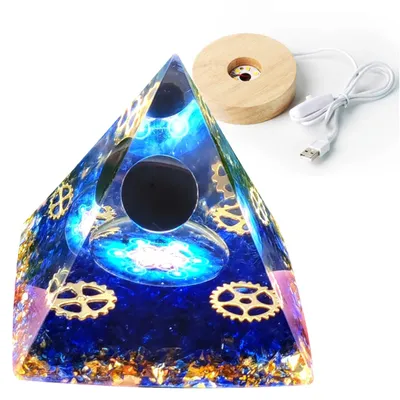 Immagine prodotto di Piramide ORGONITE + lampade a LED LAMPADA 5cm AMULETO CRISTALLO 5cm HX10
