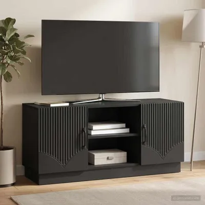 Zdjęcie produktu dla Szafka pod telewizor vidaXL, czarna, 102 x 34,5 x 47 cm, materiał drewnopochodny