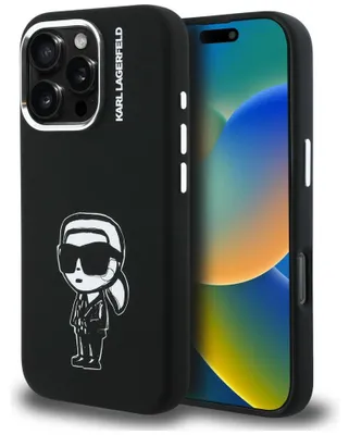 Immagine prodotto di Custodia in silicone Karl Lagerfeld Karl Sketch Magsafe per iPhone 16 Pro Max, nera