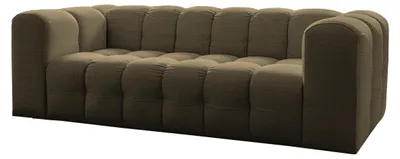 Image de Canapé Baloo, 3 places, pour salon, tissu Moly, vert