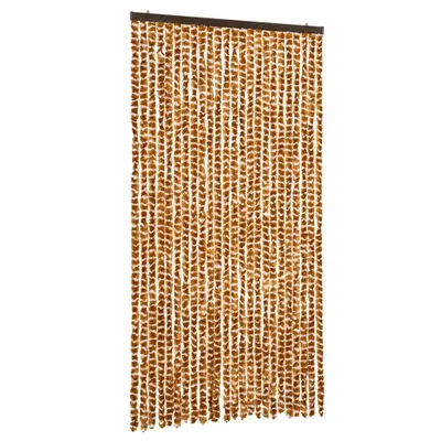 Produktbild von vidaXL Fliegenvorhang Ocker und Weiß 100x200 cm Chenille