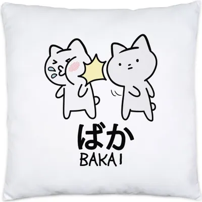 Produktbild von Baka Anime Kissen Inkl Füllung Lustiges Baka Katze Ohrfeige Cat Otaku Manga