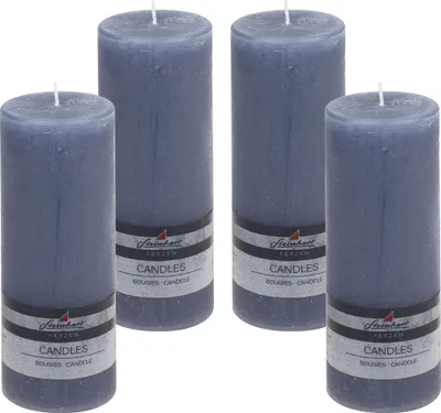 Produktbild von 4er Set Adventskranzkerzen "Raureif" Rauchblau 200/78 mm