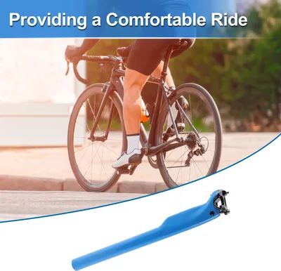 Image de 1 Pc Tige De Selle De Vélo 30.8X400Mm Tige De Selle De Vélo Universelle Réglable Coussin De Siège Angle Fibre De Carbone Bleu