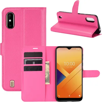 Image de Étui pour téléphone portable Wiko Y81 - Étui rose en simili cuir - Coque de protection