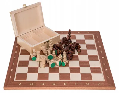 Produktbild von Square Turnier Holzschachspiel Set Nr. 4 Mahagoni