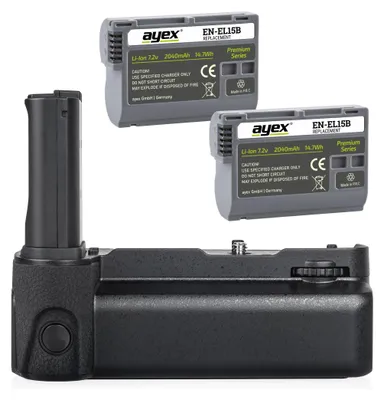 Produktbild von Batteriegriff für Nikon Z7 Z7II Z6 Z6II Z5 wie MB-N10 inkl. 2x EN-EL15B Akkus