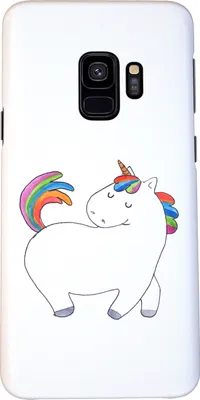 Produktbild von Mr. & Mrs. Panda Samsung Galaxy S9 Handyhülle Einhorn Stolzieren - Weiß - Geschenk, Hülle, Unicorn, Pferd, Cover, Smartphone, Handy Schutzhülle, Stolz, Reiten, Bunt