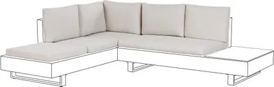 Produktbild von BELIANI Set mit Kissenbezügen Cremeweiß Stoff Wasserabweisend UV-Beständig Modern für Gartenset Lounge Set Gartenmöbel Kissenhüllen 7-Teiliges Set