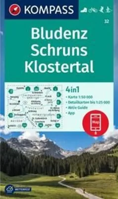 Produktbild von KOMPASS Wanderkarte 32 Bludenz-Schruns 1:50.000