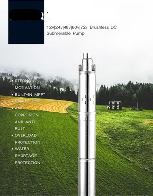 Produktbild von Tauchpumpe - Tieftauchpumpe - Solar-Gleichstrom-Tauchpumpe - Edelstahl - 400W - Silber
