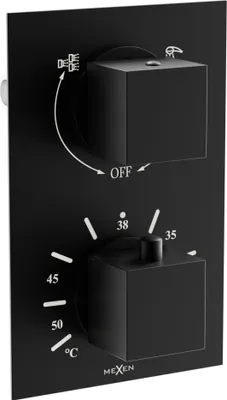 Image de Cube mitigeur thermostatique douche/baignoire 2 sorties noir (77502-70)