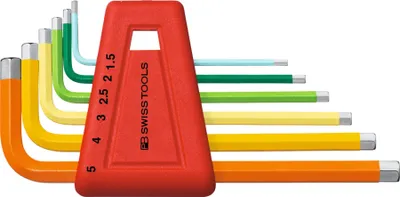 Produktbild von PB Swiss Tools Sechskant-Winkelschraubendreher-Satz, pulverbeschichtet, 6-teilig