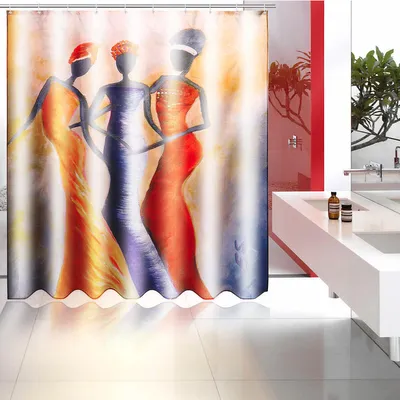 Productafbeelding van 150 cm / 180 cm, polyester, waterdicht, badgordijn voor in de badkamer, met 12 haken - 180 x 180 cm