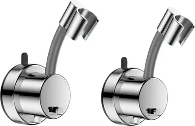 Obrázek produktu pro INF Držák sprchy 2 ks ABS 16x7.5x1.5cm 720 otočný koupelna stříbrný stříbrný
