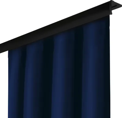 Produktbild von Blickdichte Gardine mit Kräuselband, Fertig Vorhang, Maße: 140x240 cm, Farbe: Dunkelblau