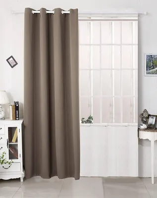 Zdjęcie produktu dla Zasłona zaciemniająca z przelotkami, 250 g/m², kolor taupe, wymiary 135 x 225 cm