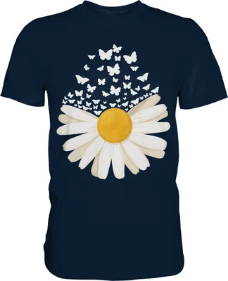 Produktbild von Gänseblume Schmetterlinge T-Shirt – Navy / 5XL