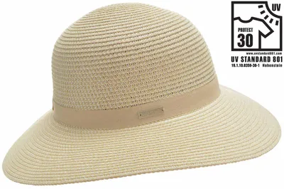 Seeberger knautschbarer Borten-Sommerhut Flapper mit UV-Schutz 30 in beige