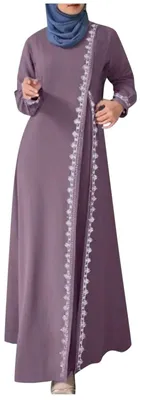 Produktbild von Abaya 2025 Damen Langarm Muslim Kleid - Lässige Kaftan für Gebet