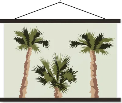 Produktbild von MuchoWow® Textilposter Palme - Sommer - Tropisch 90x60 cm mit schwarzem Rahmen - Aufhängungssatz