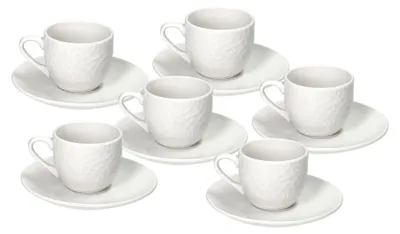 Produktbild von Set aus 6 Kaffeetassen mit Untertassen, Porzellan