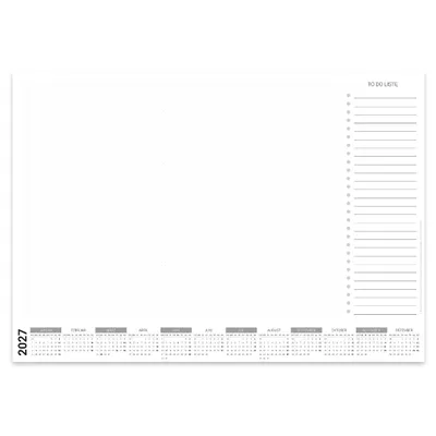 Produktbild von PuK Papier-Schreibtischunterlage mit Kalender 2027 | DIN A2 | 25 Blatt zum Abreißen mit To Do Liste | Schreibtischunterlage Papier A2 Kalender 2027