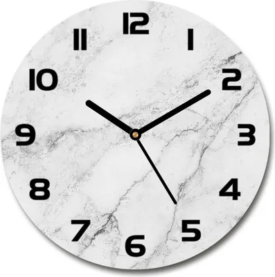 Produktbild von Wanduhr aus Glas 30fi Glasbild Glasuhr Gehärtetes Glas - schwarze-zeiger - Marble