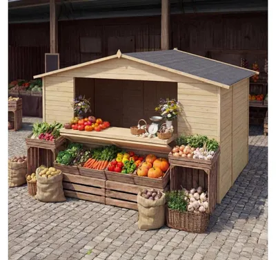 Image de Kiosque/ stand de marché/ de9.42 m2 - 3.11x3.03 m - 19 mm - DOM607 - ALTANKA