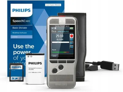Zdjęcie produktu dla Philips DPM7000 dyktafon cyfrowy, 2 mikrofony do nagrywania dźwięku stereo