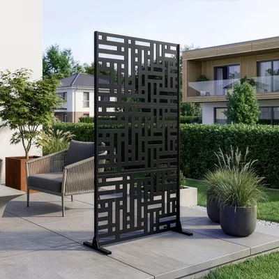 Obrázok produktu pre Deliaca stena 'Bernalda' 180 x 90 cm oceľová čierna