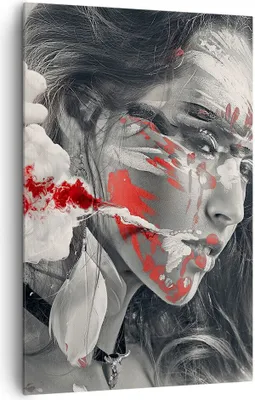 Produktbild von Bild auf Leinwand - Leinwandbild - Einteilig - Frau Gesicht Kunst - 80x120cm - Wand Bild - Wanddeko - Wandbilder - Leinwanddruck - Wanddekoration - Leinwand bilder - Wandbild - PA80x120-3867
