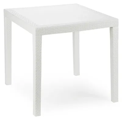 Produktbild von Gartentisch Kunststoff Weiß 79x79x72cm Rattan-Optik