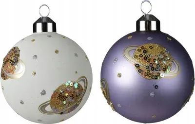 Image de Boule de Noël décorée verre 8 cm