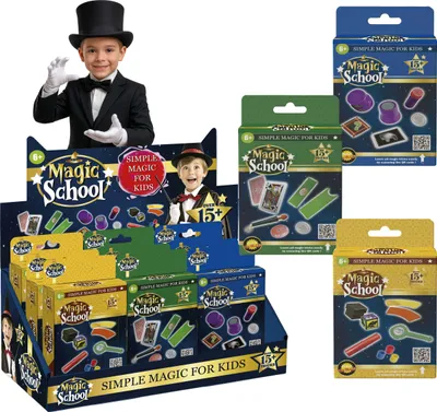 Productafbeelding van Magische studenten, toveropleiding, carnaval, trucjes, illusies, voor enthousiaste goochelaars, kinderspeelgoed, plezier, fantasie, entertainment, magische avonturen, creatieve momenten, kleur: meerkleurig