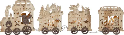 Produktbild von Star Trading Tischdeko "Yuletide", Zug, 4 ww LED, Farbe: natur,