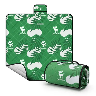 Produktbild von Qunature Picknickdecke 200x200cm Outdoors Campingdecke Wasserdicht Faltbar Picknickmatte Grün