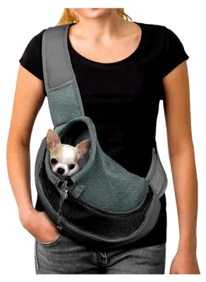 Produktbild von Tragetuch für kleine Hunde - Tragetasche für Welpen und Haustiere mit verstellbarem Schultergurt