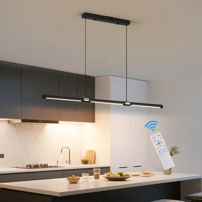 LED-Hängeleuchte dimmbar, linear, höhenverstellbar, 100 cm, schwarz