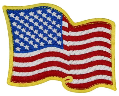 Bestickter Flaggen-Patch, 7,5x5,8 cm, Haken & Klettband