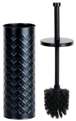 Image de Brosse WC avec support - Métal - 38 x 10 cm - Noir