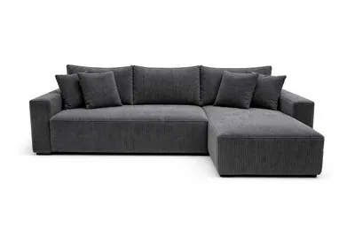 Obrázek produktu pro Rohová sedačka EDEN, tmavě šedá, rozměry 235 x 75 x 144 cm, moderní rohová sedačka s možností rozkládání, montáž možná z levé i pravé strany