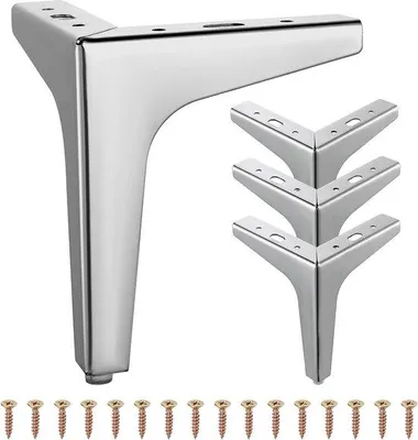 Produktbild von Famanu Möbelbeine Set - 4 Metall Dreieckige Tischbeine, 15 cm