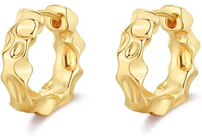 Produktbild von Creolen Damen 925 Silber 14k Vergoldet Chunky Hypoallergen 17mm 4g