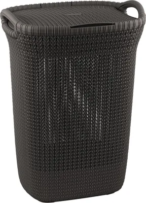 Image de Curver Collecteur de linge "Knit" brun env. 57 litres